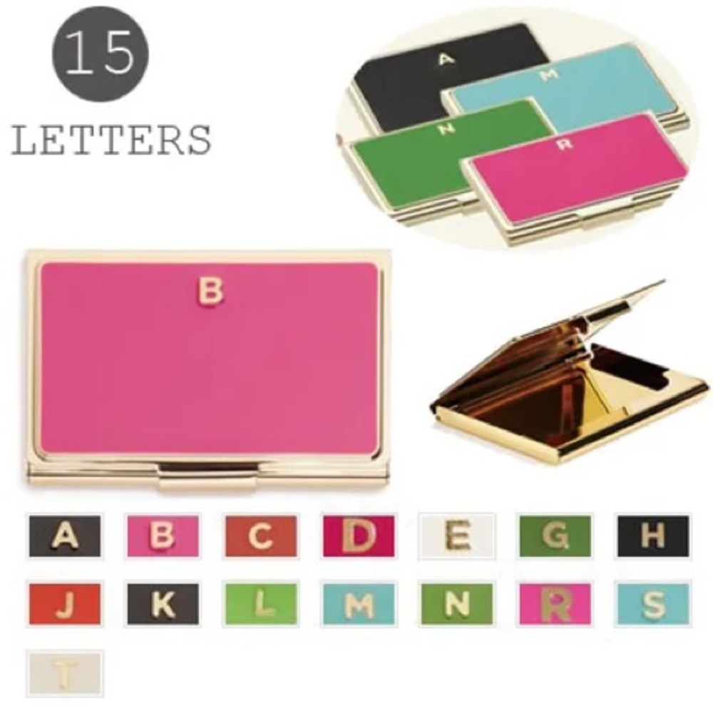 KATESPADE NY 'one in a million' Initial Business Card Holder (Fuchsia “B”)